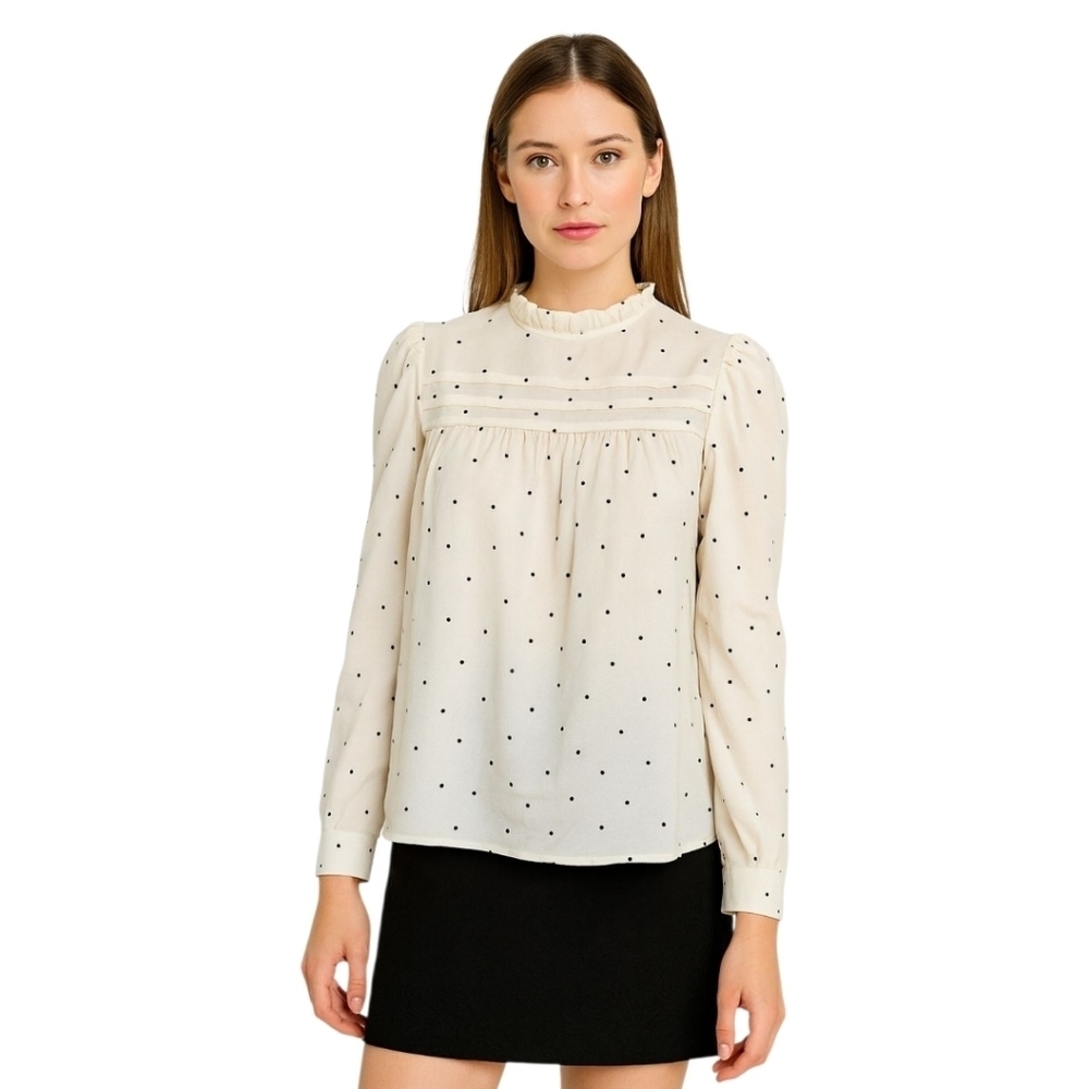 A New Day Cream Mini A-Line Skirt Pleated Casual